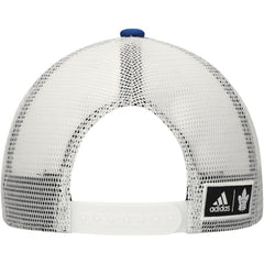 NHL Blue/White Toronto Maple Leafs adidas Team Plate Trucker Snapback Hat