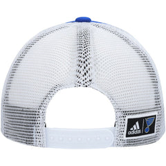 NHL Blue/White St. Louis Blues adidas Team Plate Trucker Snapback Hat