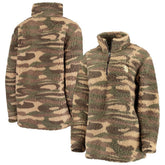 NHL Camo Seattle Kraken G-III Sports by Carl Banks Women's Sherpa Quarter-Zip Jacket