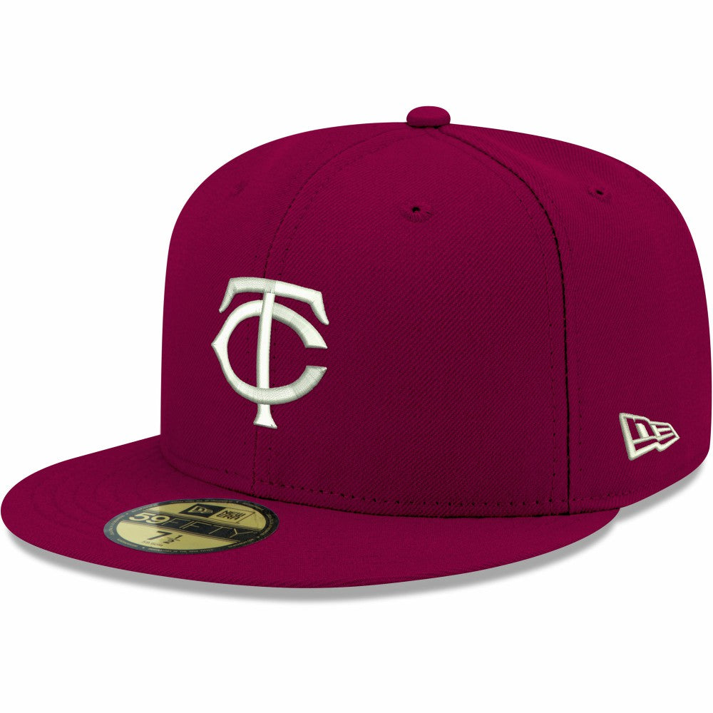 MLB Minnesota Twins New Era White Logo 59FIFTY Fitted Hat