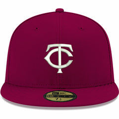 MLB Minnesota Twins New Era White Logo 59FIFTY Fitted Hat