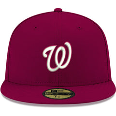 MLB Washington Nationals New Era White Logo 59FIFTY Fitted Hat
