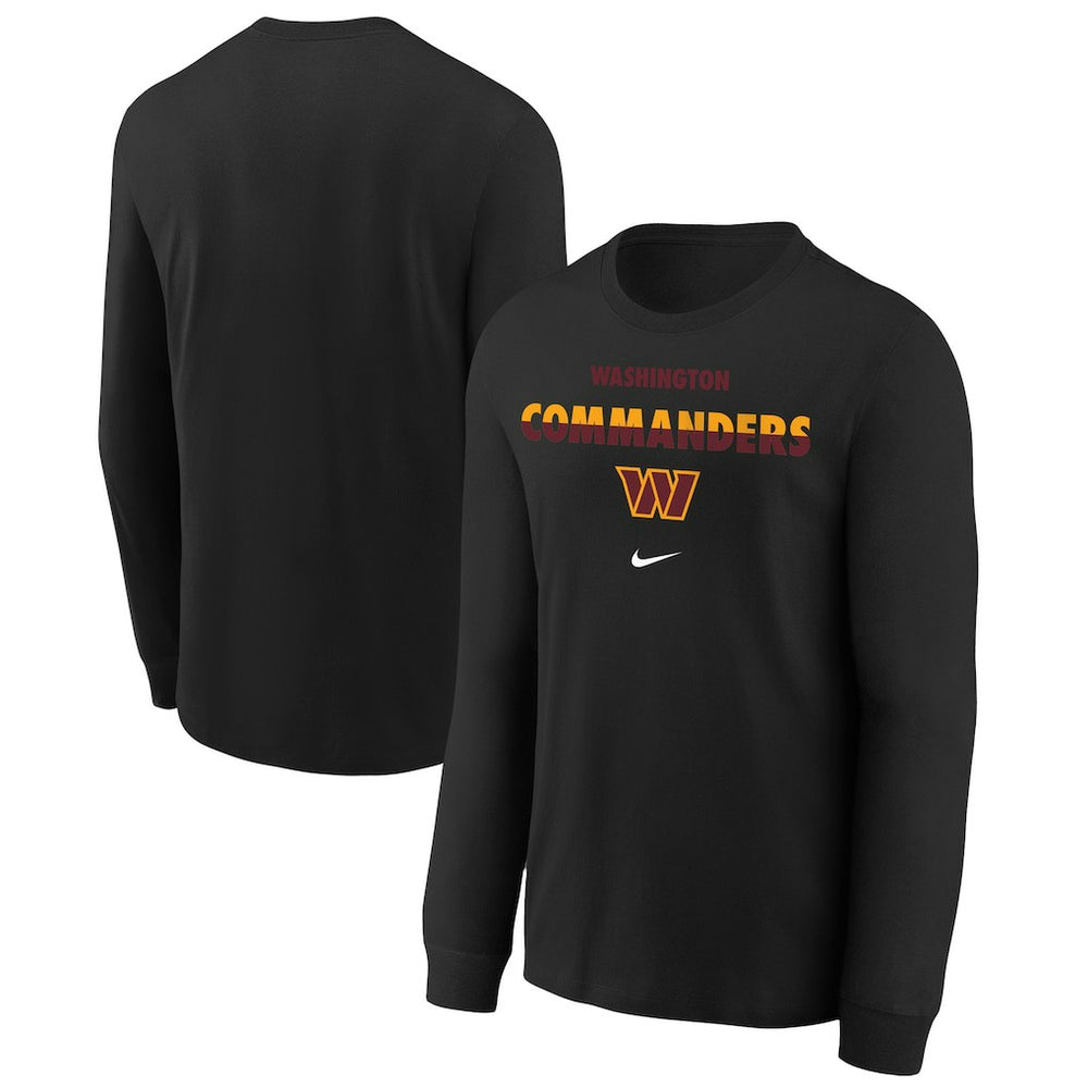 Youth Team Color Split Long Sleeve T-Shirt - Washington Commanders