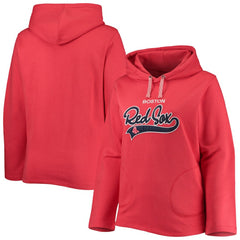 MLB Boston Red Sox Soft as a Grape Women's Plus Size Side Split Pullover Hoodie