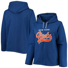 MLB New York Mets Soft as a Grape Women's Plus Size Side Split Pullover Hoodie