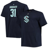 NHL Deep Sea Blue Philipp Grubauer Seattle Kraken Fanatics Big & Tall Name & Number T-Shirt