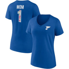 NHL Blue St. Louis Blues Fanatics Women's Team Mother's Day V-Neck T-Shirt