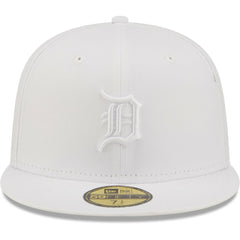 MLB Detroit Tigers New Era White on White 59FIFTY Fitted Hat