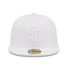 MLB San Diego Padres New Era White on White 59FIFTY Fitted Hat