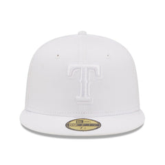 MLB Texas Rangers New Era White on White 59FIFTY Fitted Hat