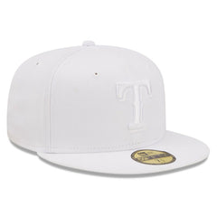 MLB Texas Rangers New Era White on White 59FIFTY Fitted Hat