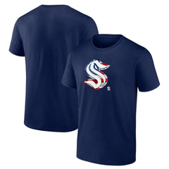 NHL Deep Sea Blue Seattle Kraken Banner Wave T-Shirt