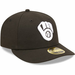 MLB Milwaukee Brewers New Era Black & White Low Profile 59FIFTY Fitted Hat