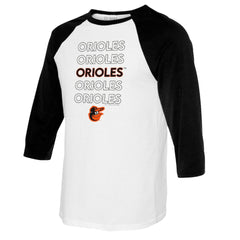 MLB Baltimore Orioles Tiny Turnip Women's Stacked 3/4-Sleeve Raglan T-Shirt