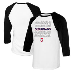 MLB Cleveland Guardians Tiny Turnip Women's Stacked 3/4-Sleeve Raglan T-Shirt