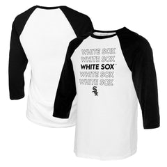 MLB Chicago White Sox Tiny Turnip Women's Stacked 3/4-Sleeve Raglan T-Shirt
