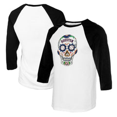 MLB Houston Astros Tiny Turnip Women's Sugar Skull 3/4-Sleeve Raglan T-Shirt
