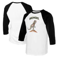 MLB Milwaukee Brewers Tiny Turnip Youth TT Rex Raglan 3/4 Sleeve T-Shirt