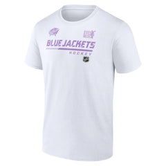 NHL White Columbus Blue Jackets NHL Hockey Fights Cancer T-Shirt
