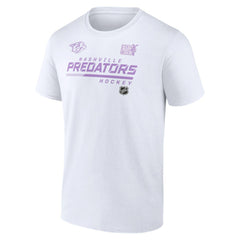 NHL White Nashville Predators NHL Hockey Fights Cancer T-Shirt