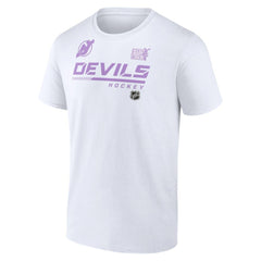 NHL White New Jersey Devils NHL Hockey Fights Cancer T-Shirt