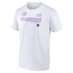 NHL White New York Islanders NHL Hockey Fights Cancer T-Shirt