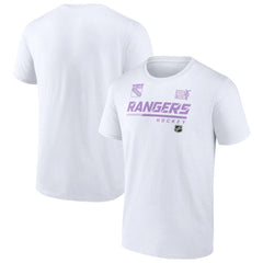 NHL White New York Rangers NHL Hockey Fights Cancer T-Shirt