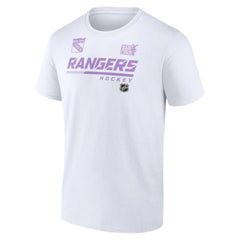 NHL White New York Rangers NHL Hockey Fights Cancer T-Shirt