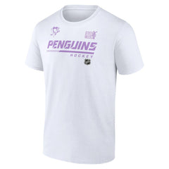 NHL White Pittsburgh Penguins NHL Hockey Fights Cancer T-Shirt
