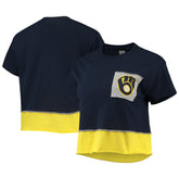 MLB Milwaukee Brewers Refried Apparel Women's Cropped T-Shirt