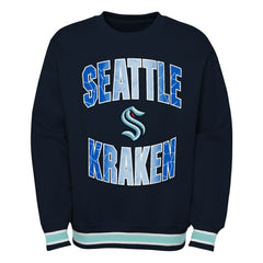 NHL Deep Sea Blue Seattle Kraken Youth Classic Blueliner Pullover Sweatshirt