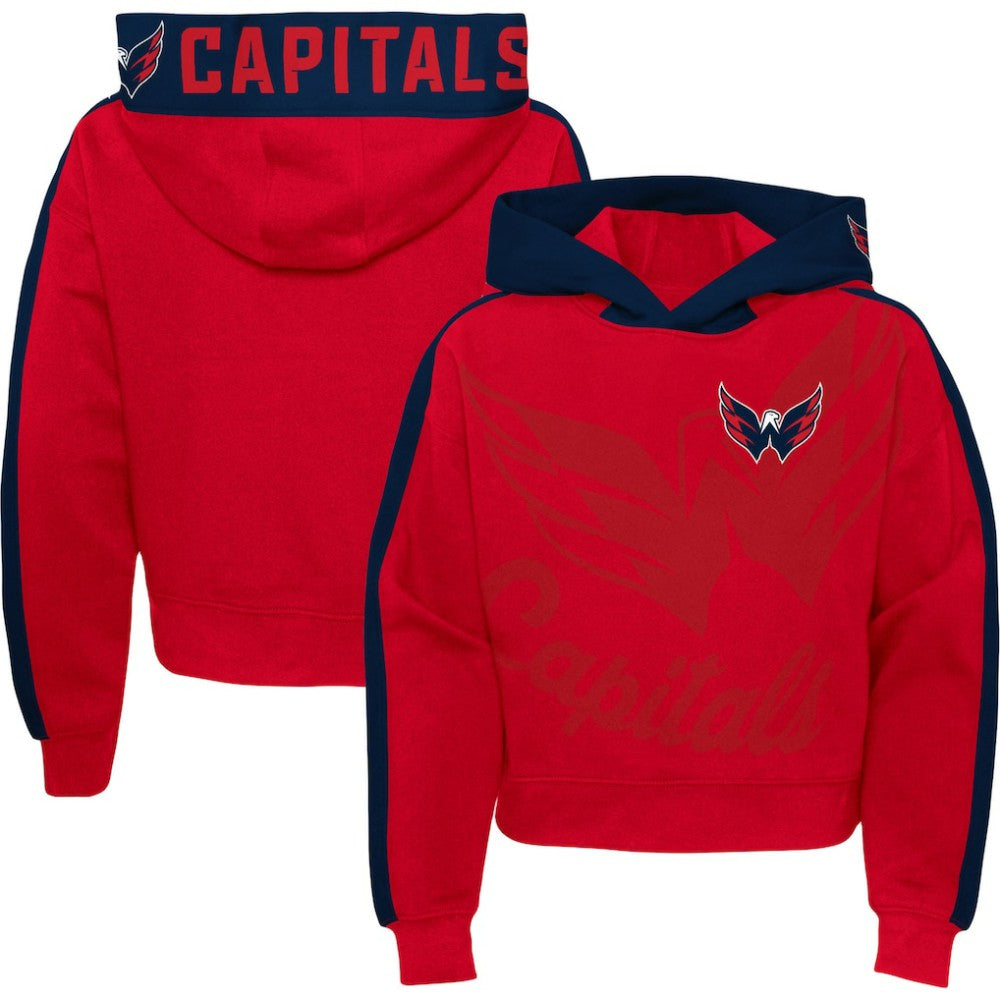 NHL Red Washington Capitals Girls Youth Record Setter Pullover Hoodie