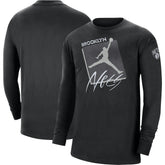NBA Brooklyn Nets Jordan Brand Courtside Max 90 Vintage Wash Statement Edition Long Sleeve T-Shirt