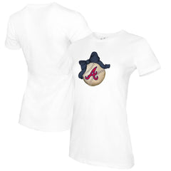 MLB Atlanta Braves Tiny Turnip Women's Baseball Bow T-Shirt