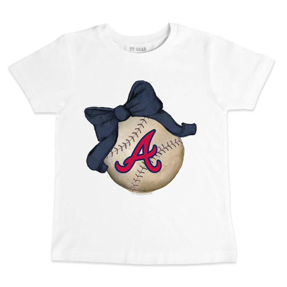 MLB Atlanta Braves Tiny Turnip Youth Baseball Bow T-Shirt