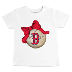 MLB Boston Red Sox Tiny Turnip Youth Baseball Bow T-Shirt