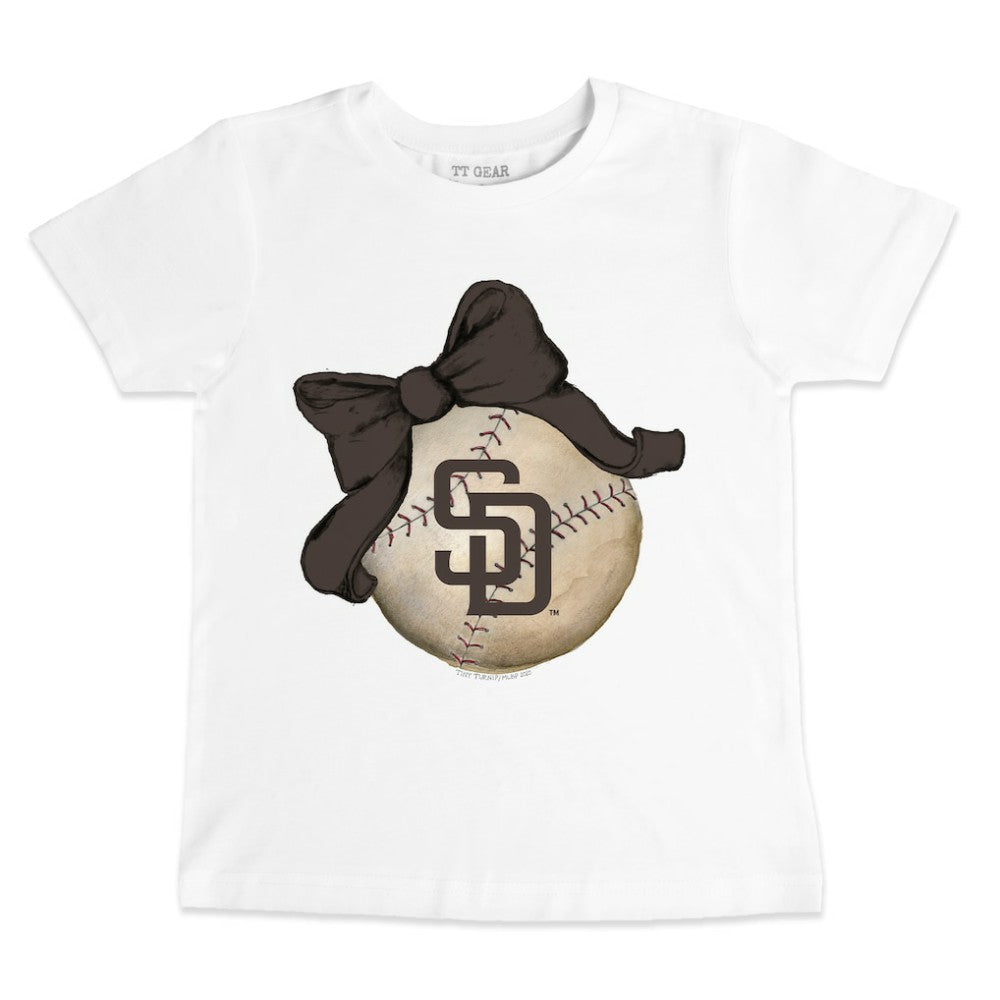 MLB San Diego Padres Tiny Turnip Youth Baseball Bow T-Shirt