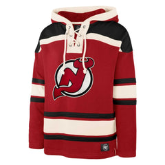 NHL Red Jack Hughes New Jersey Devils '47 Player Lacer Pullover Hoodie