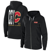 NHL Black Calgary Flames WEAR by Erin Andrews Women's Sponge Fleece Full-Zip Hoodie