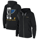 NHL Black St. Louis Blues WEAR by Erin Andrews Women's Sponge Fleece Full-Zip Hoodie