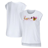 NHL White Chicago Blackhawks WEAR by Erin Andrews Women's Greetings From Muscle T-Shirt