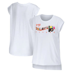 NHL White Philadelphia Flyers WEAR by Erin Andrews Women's Greetings From Muscle T-Shirt