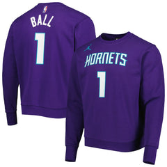 NBA LaMelo Ball Charlotte Hornets Jordan Brand Statement Name & Number Pullover Sweatshirt
