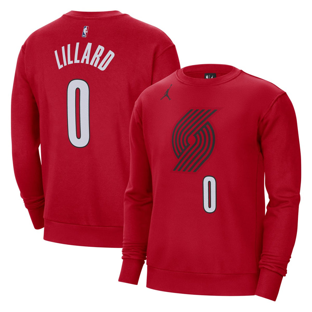 NBA Damian Lillard Portland Trail Blazers Jordan Brand Statement Name & Number Pullover Sweatshirt