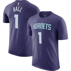 NBA LaMelo Ball Charlotte Hornets Jordan Brand 2022/23 Statement Edition Name & Number T-Shirt