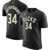 NBA Giannis Antetokounmpo Milwaukee Bucks Jordan Brand 2022/23 Statement Edition Name & Number T-Shirt