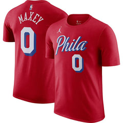 NBA Tyrese Maxey Philadelphia 76ers Jordan Brand 2022/23 Statement Edition Name & Number T-Shirt