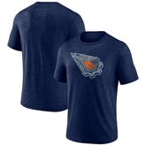 NHL Navy Edmonton Oilers Wraparound Tri-Blend T-Shirt
