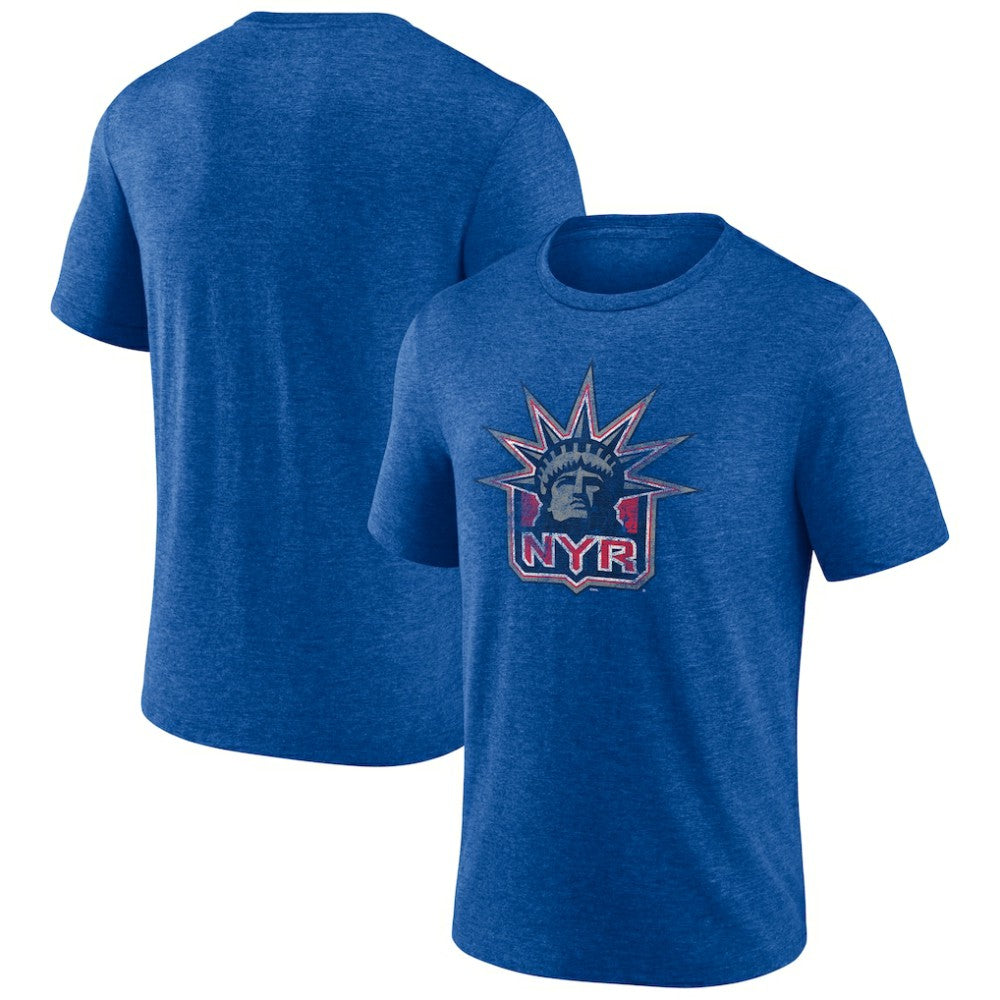 NHL Blue New York Rangers Wraparound Tri-Blend T-Shirt