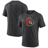 NHL Charcoal Ottawa Senators Wraparound Tri-Blend T-Shirt